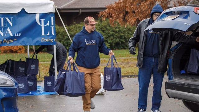 Chaffin Luhana Turkey Giveaway 2024 event at the Pittsburgh, PA office.