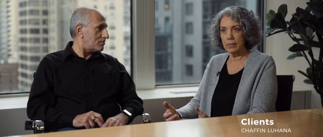 Defective hip implant client testimonial for Chaffin Luhana law firm.