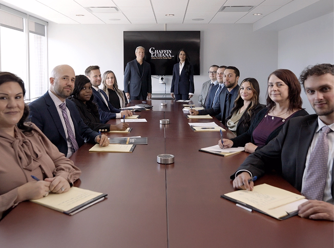 ChaffinLuhana conference room with lawyers
